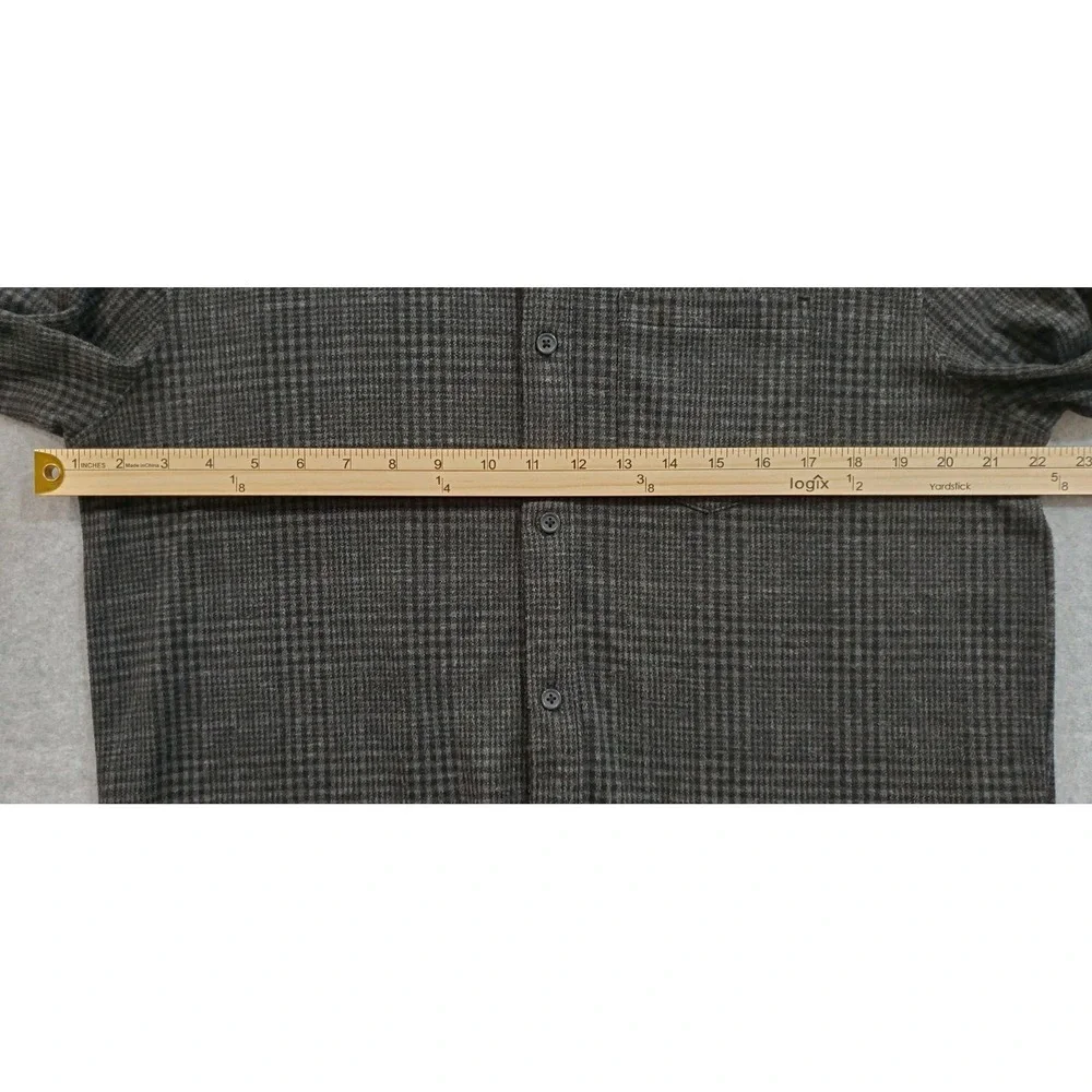 VRST Men's Button-Up Flannel‎ Gray/Black Size Medium Long Sleeve Shirt